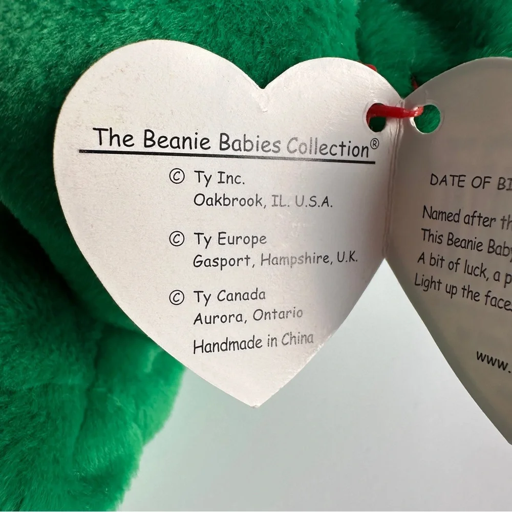 TY Beanie Baby Erin the Bear Vintage 1997 Retired Plush Toy with Errors